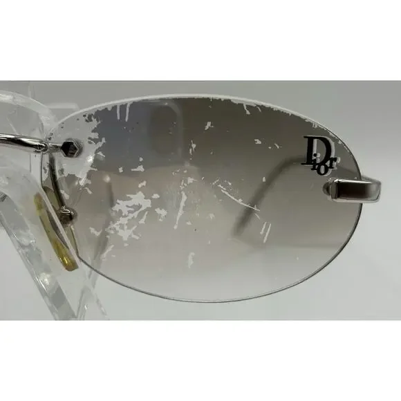 Christian Dior CAT ZGGMN Sunglasses Silver 59-18 135 Oval Rimless - Picture 8 of 10